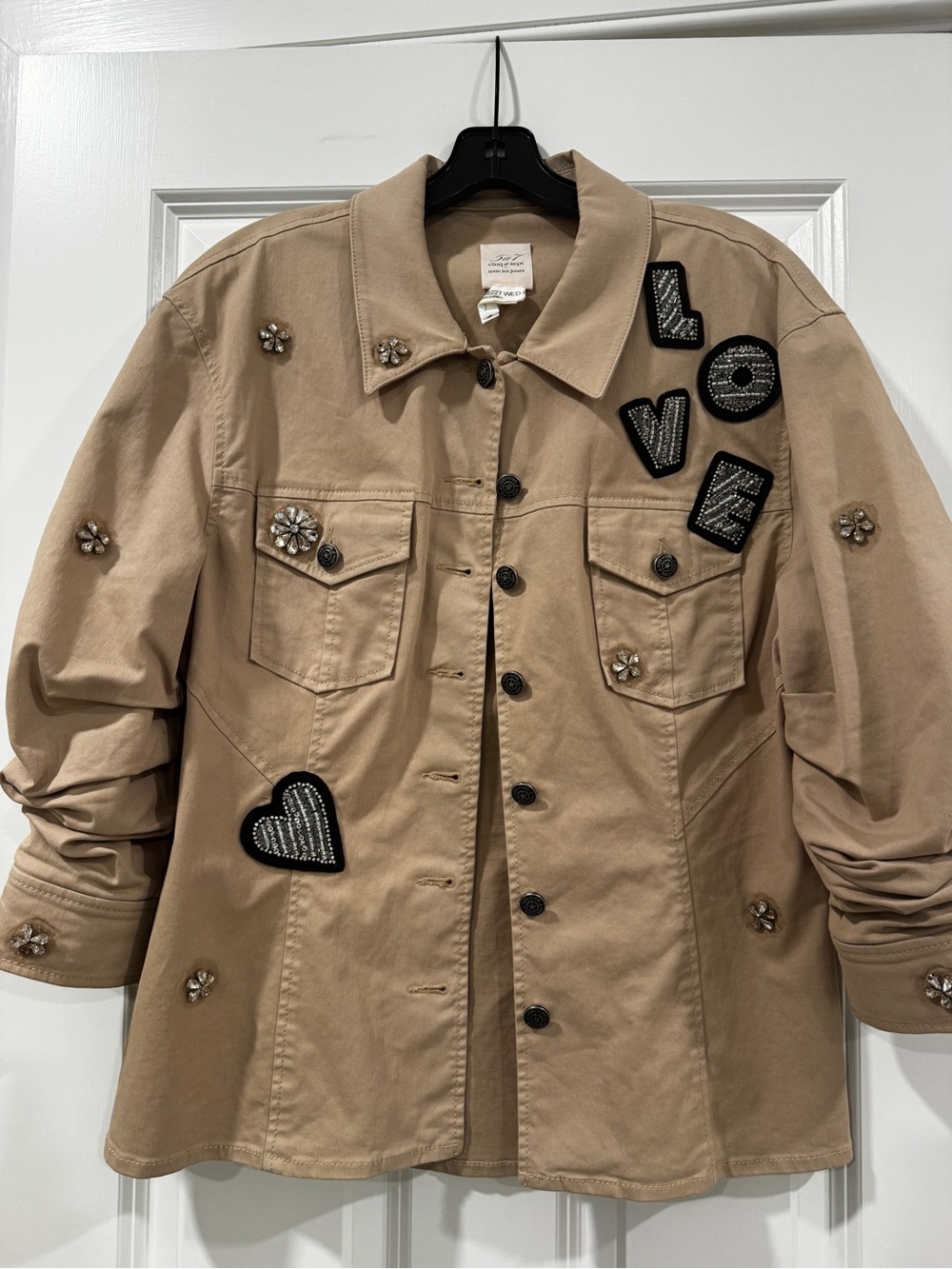 cinq a sept Embellished Beige Patch Jacket